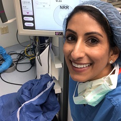 Preeya smiling in surgery